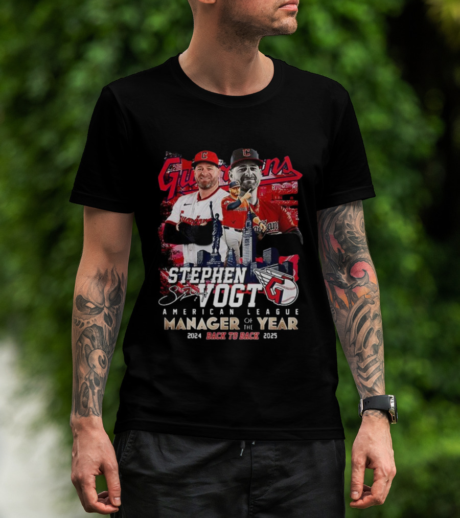 Guardians Stephen Vogt Back To Back American League Manager Of The Year 2024 2025 T-Shirt