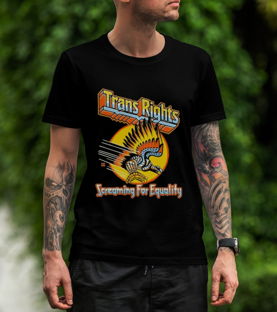 Trans Rights Screaming For Equality Phoenix Wings Empowerment T-Shirt