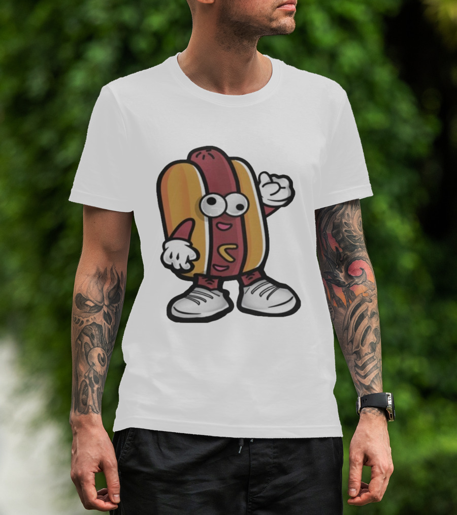 DGR Dave Pepega Hot Dog Cartoon Character T-Shirt