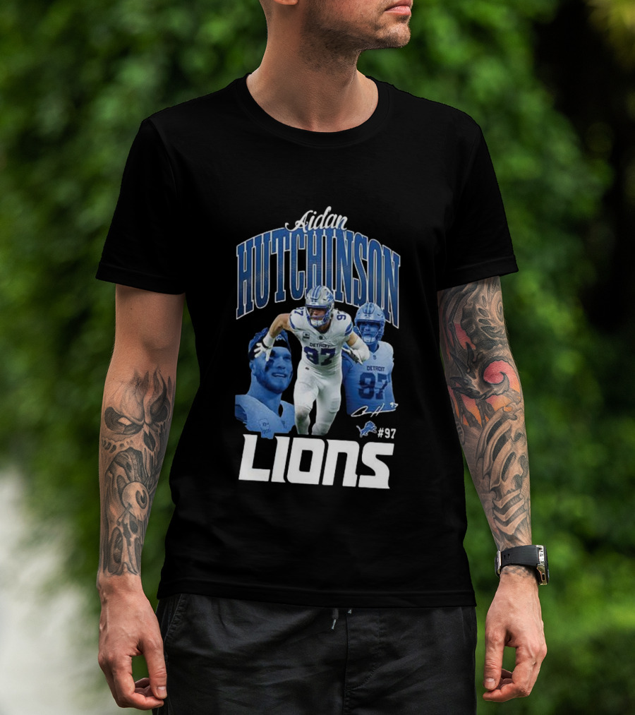 Aidan Hutchinson Detroit Lions 97 Signature Player Jersey T-Shirt
