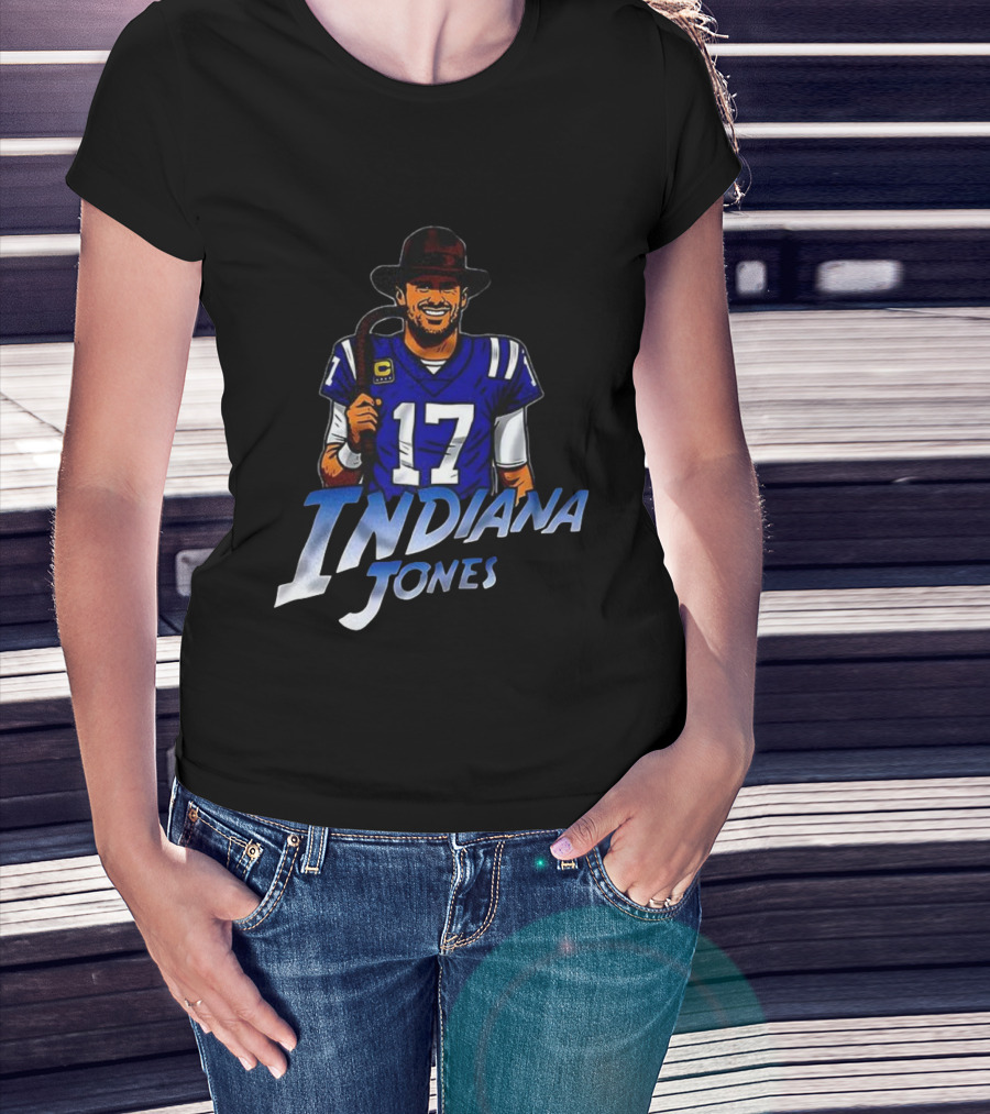 Indiana Jones Indianapolis Colts Football Number 17 Jersey Mashup T-Shirt