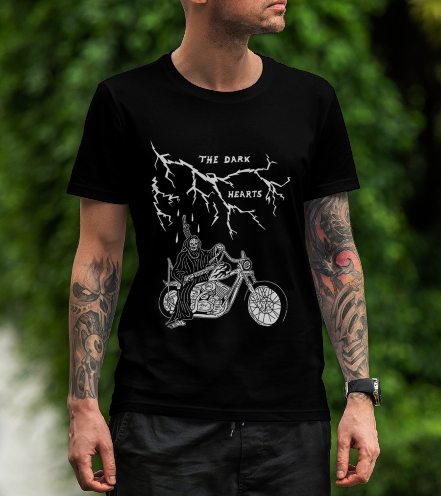 The Dark Hearts Motorcycle Lightning Death Rider T-Shirt