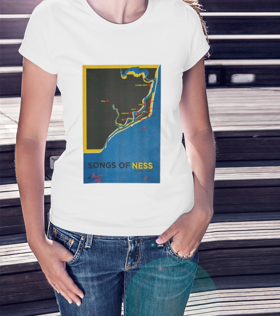 Hayden Thorpe Songs Of Ness Map Art A3 Ltd Edition 100 T-Shirt