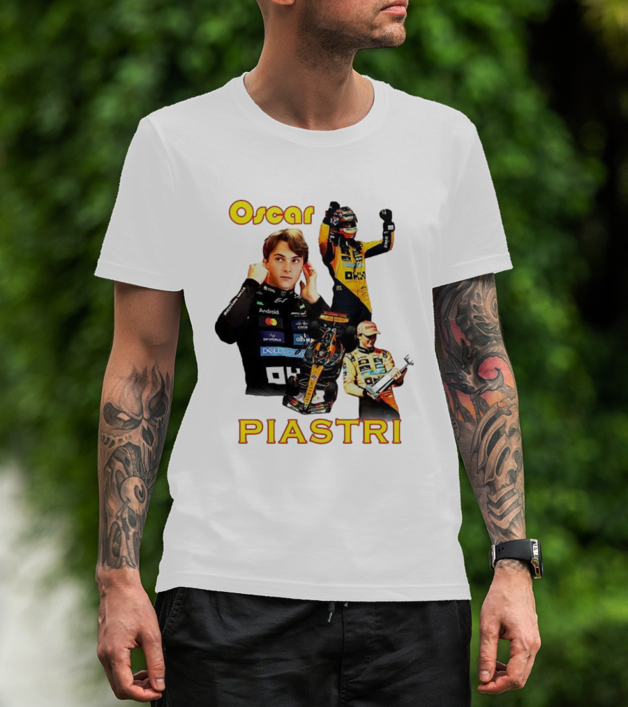 Oscar Piastri Formula 1 Racing Driver Montage T-Shirt