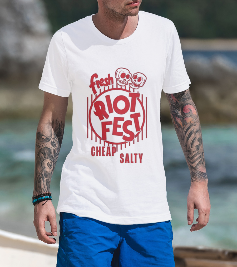 Fresh Skulls Riot Fest Cheap Salty T-Shirt