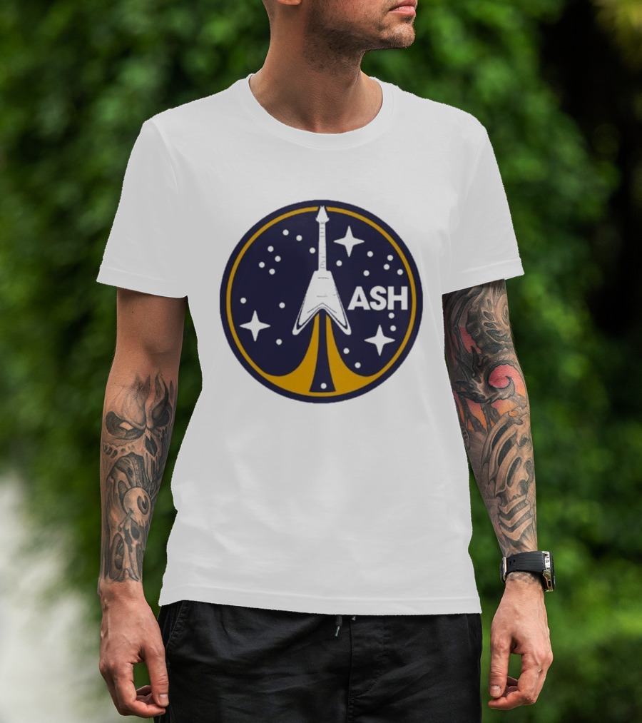ASH Flying V Rocket Guitar Space Stars T-Shirt