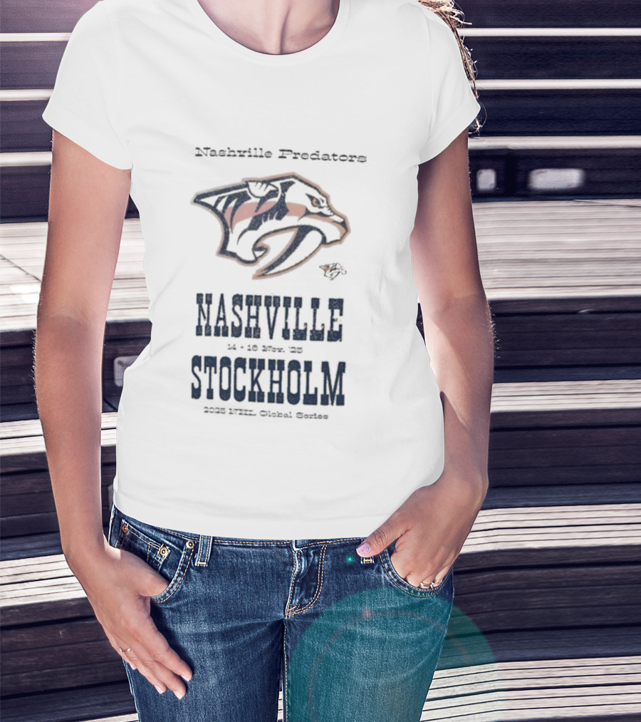 Nashville Predators NHL Global Series 2025 Stockholm Hometown Legacy T-Shirt