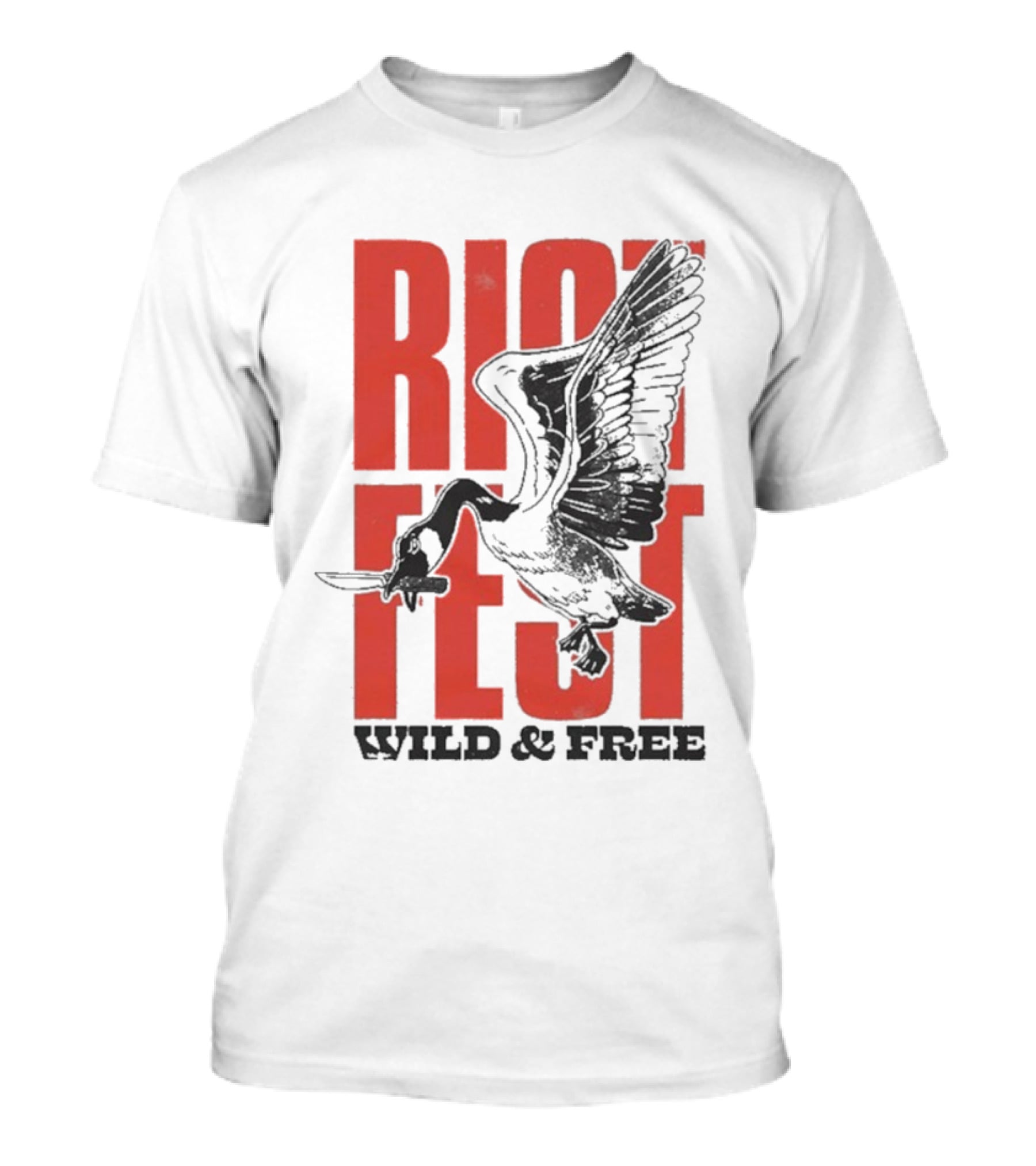 Riot Fest Wild And Free Goose Knife Iconic Design T-Shirt