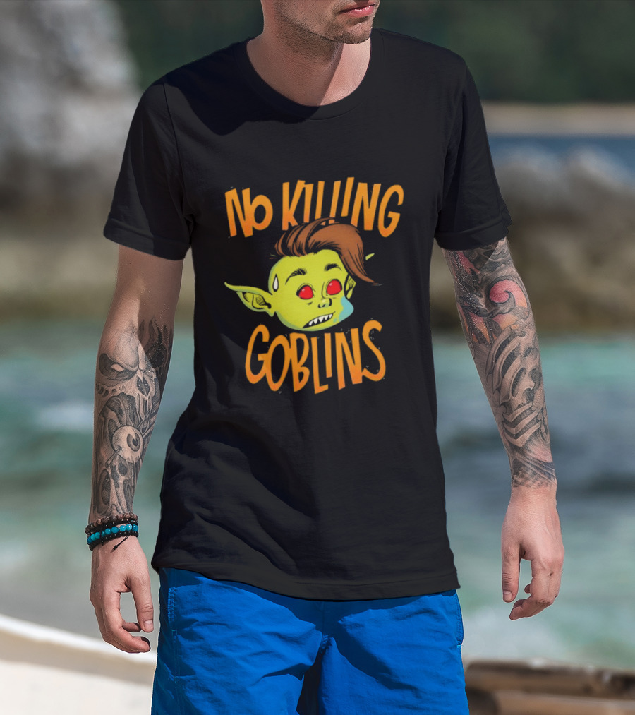 The Wandering Inn No Killing Goblins Denim Head Goblin Head Illustration T-Shirt