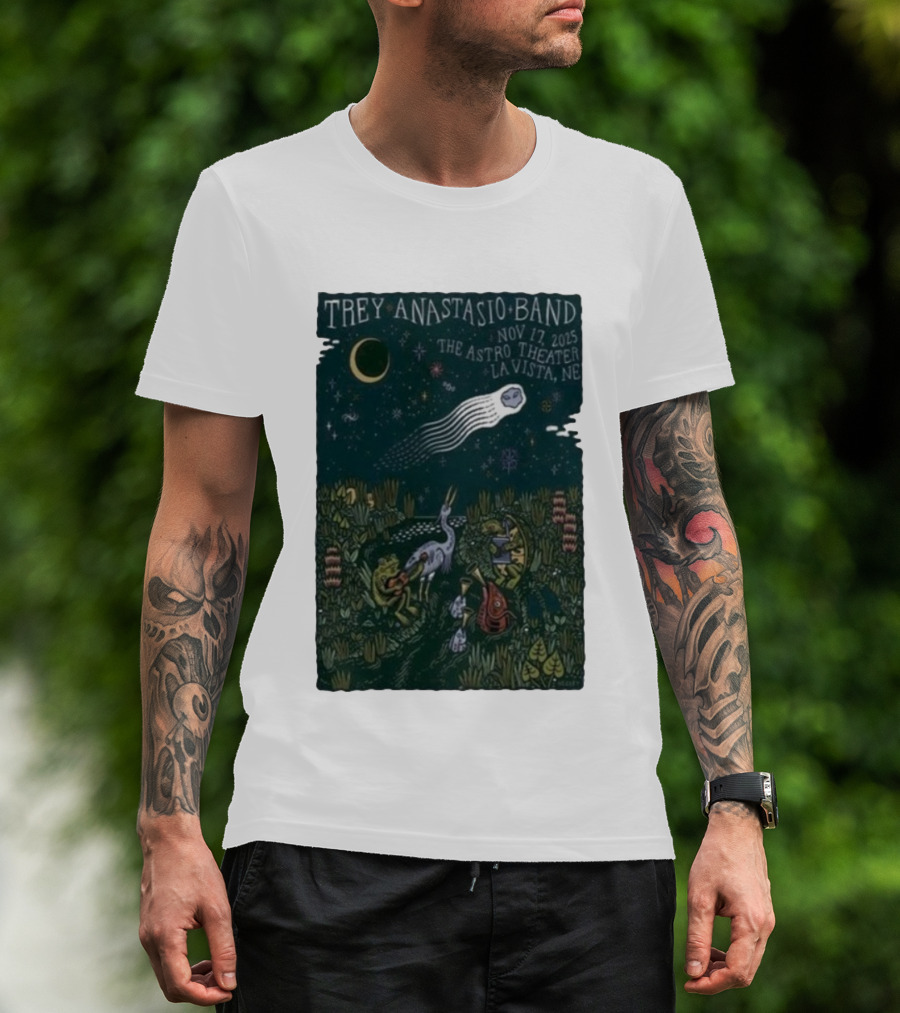 Trey Anastasio Band Nov 17 2025 The Astro Theater La Vista NE Celestial Forest Scene T-Shirt