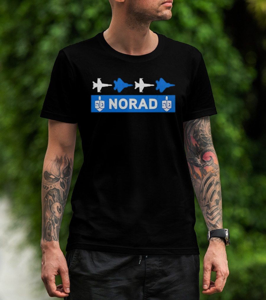 NORAD Hanukkah Jets And Dreidel Theme T-Shirt