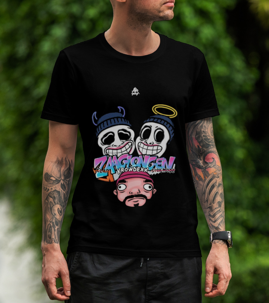 Ar Gang Zaaglong Kalp Krowdexx Sickmode Cartoon Faces Halo Horns T-Shirt