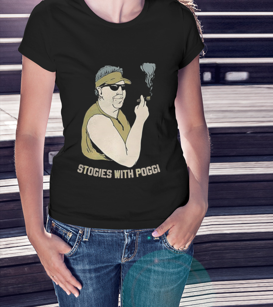 Stogies With Poggi Biff Poggi Smoking Cigar Artwork T-Shirt
