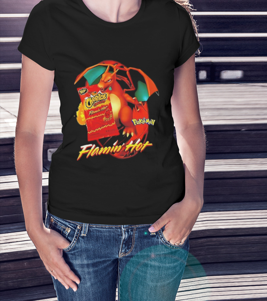 Flamin’ Hot Cheetos Charizard Pokémon Crossover T-Shirt