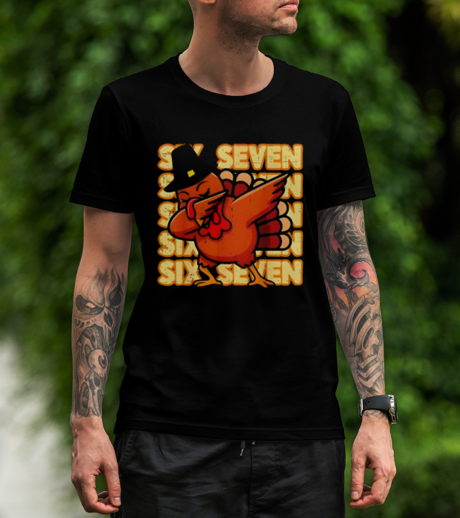 Thanksgiving Turkey Dab Meme Six Seven 67 Funny T-Shirt