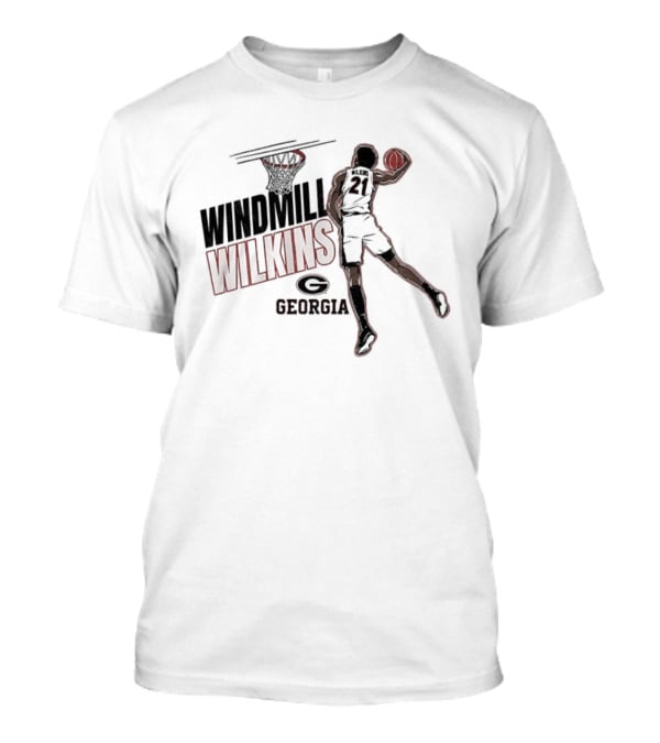 Windmill Wilkins Georgia Basketball Cartoon Iconic Slam Dunk T-Shirt