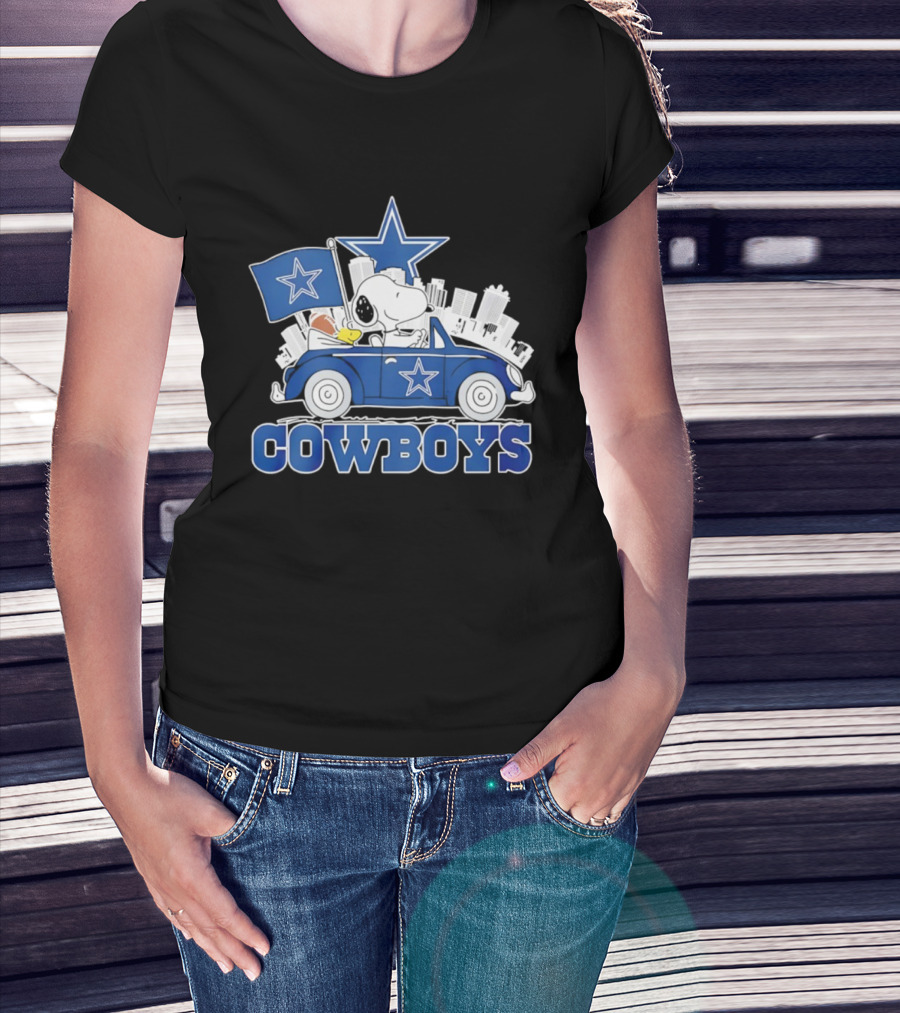 Dallas Cowboys Snoopy Woodstock Car Ride T-Shirt