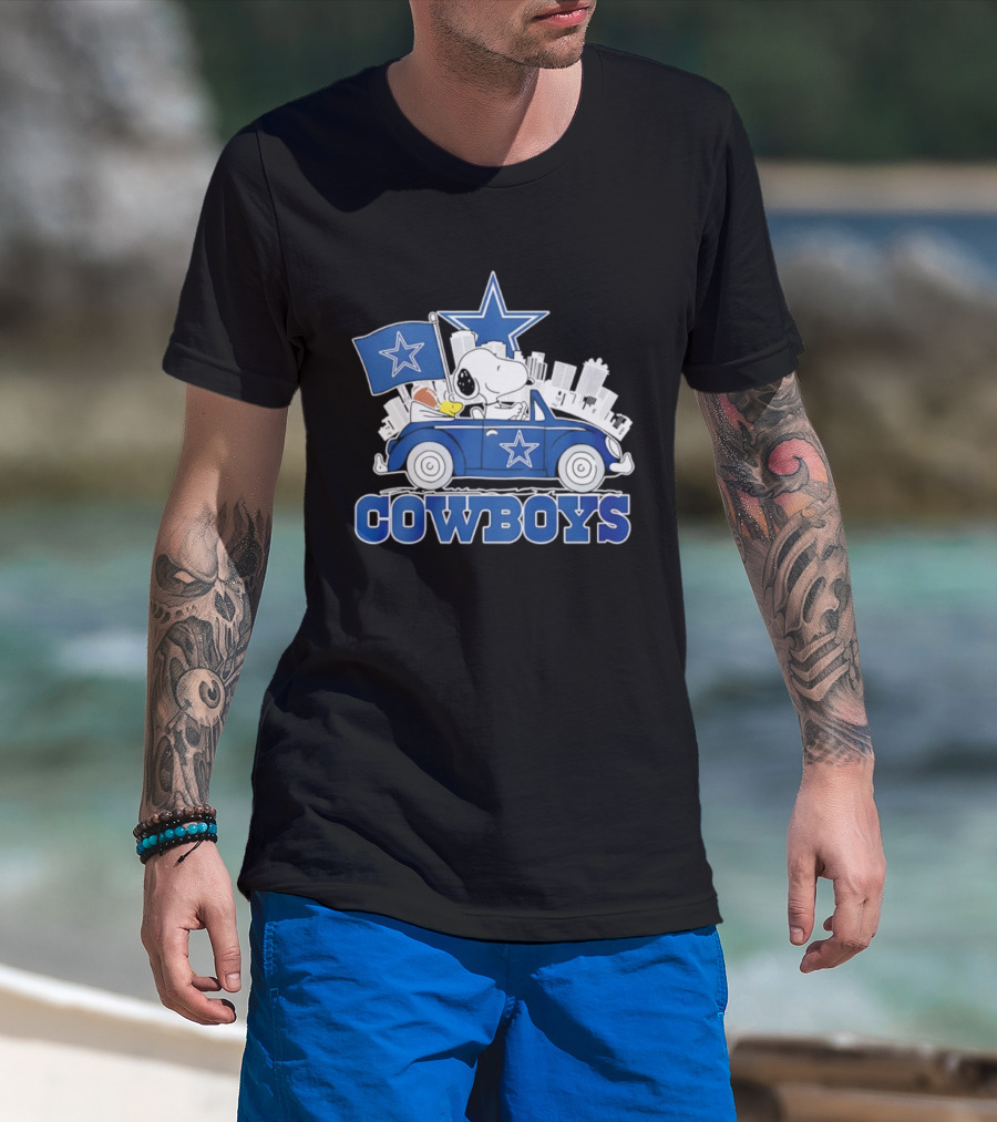 Dallas Cowboys Snoopy Woodstock Car Ride T-Shirt