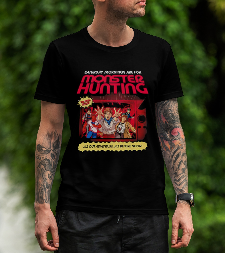Stranger Things Monster Hunting Retro Adventure Saturday Mornings T-Shirt
