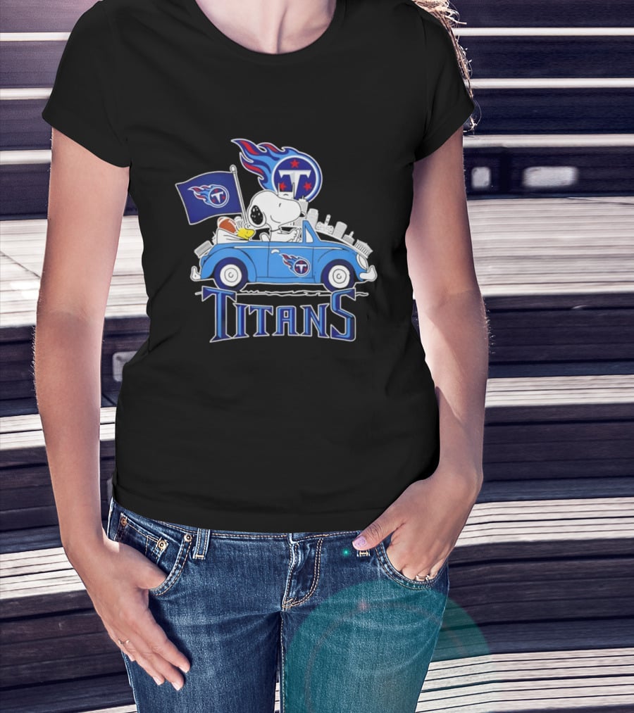 Tennessee Titans Snoopy Woodstock Driving Adventure T-Shirt