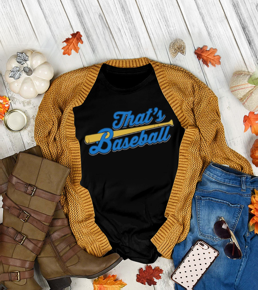 That's Baseball Classic Bat and Script Typography T-Shirt