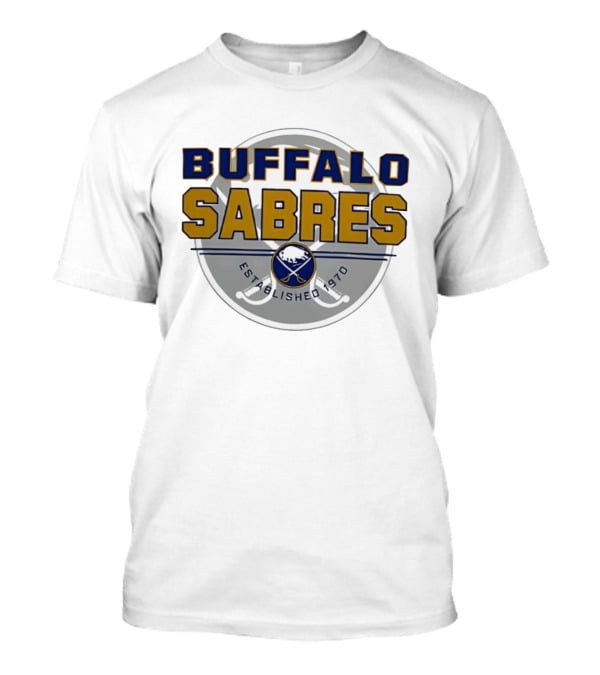 Buffalo Sabres Established 1970 NHL Ice Hockey Team Retro Emblem T-Shirt