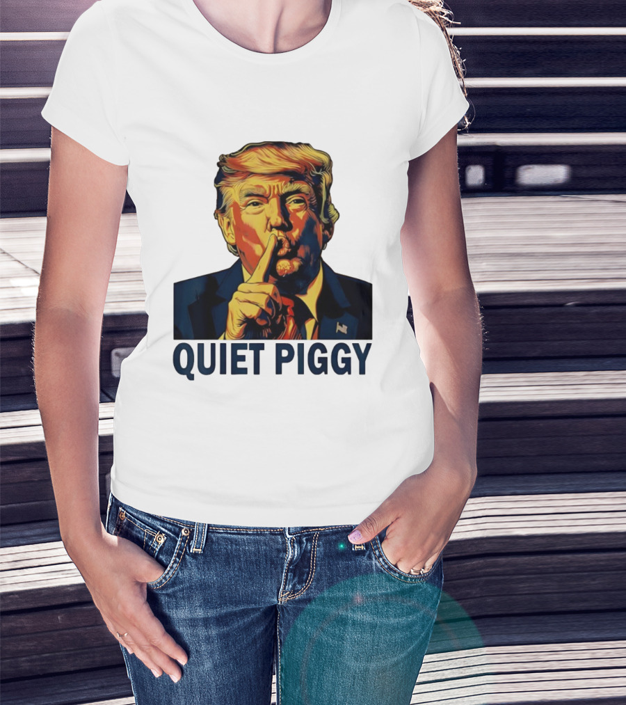 QUIET PIGGY Shushing Gesture T-Shirt
