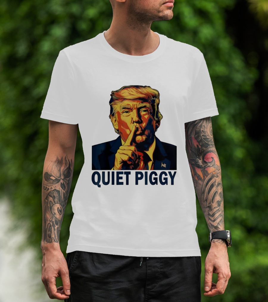QUIET PIGGY Shushing Gesture T-Shirt