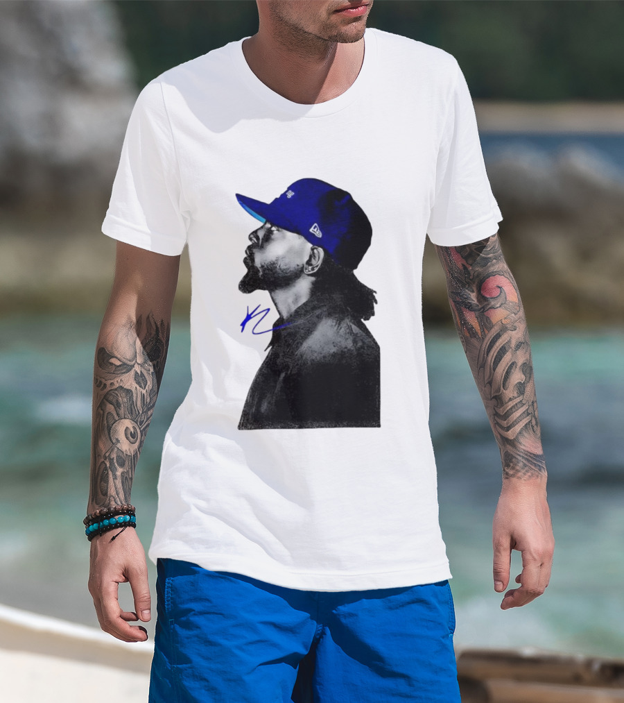 Kendrick Lamar GNX Signature YL Blue Cap T-Shirt