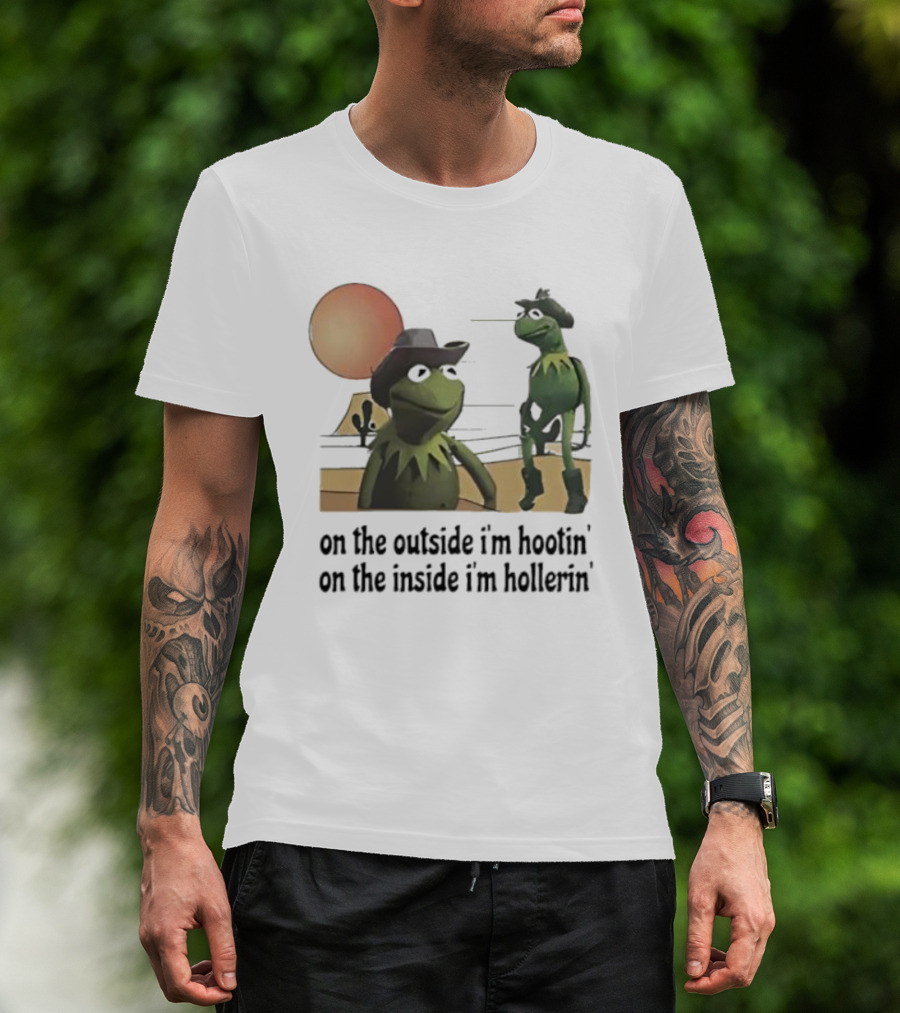 Kermit The Frog Cowboy Hootin Hollerin Desert Scene T-Shirt