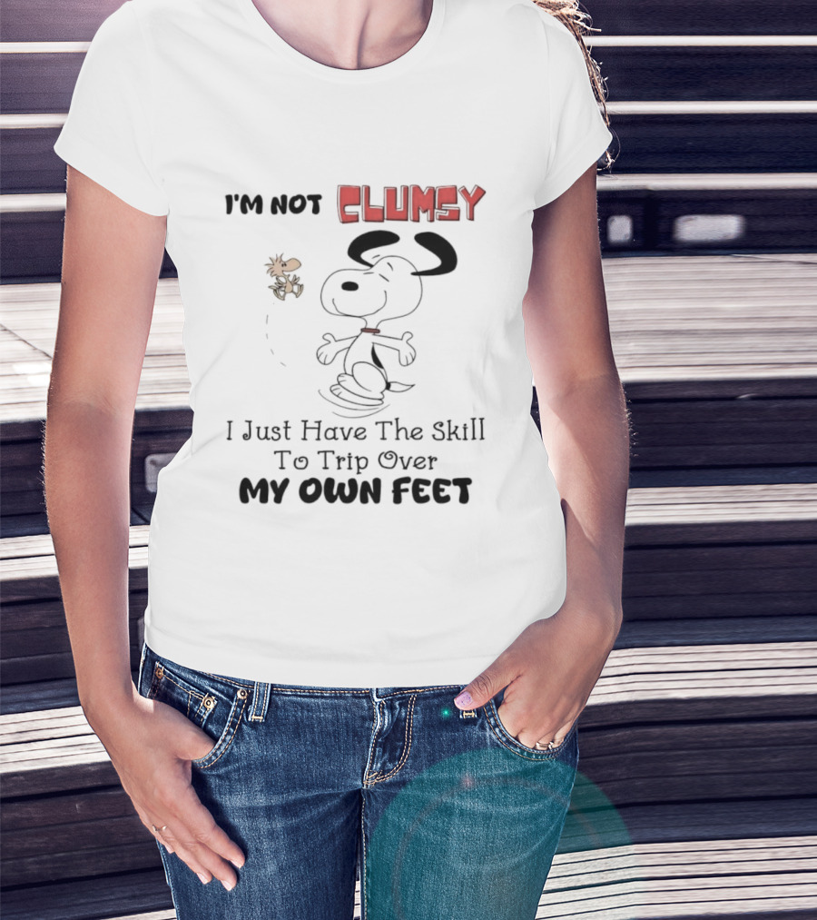 Snoopy Woodstock Not Clumsy Just Skilled At Tripping Over My Own Feet T-Shirt