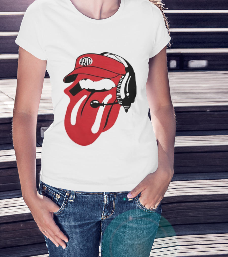 Red Hat Tongue Out Georgia Football Headset T-Shirt
