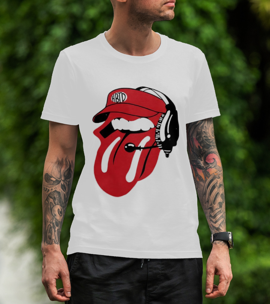Red Hat Tongue Out Georgia Football Headset T-Shirt
