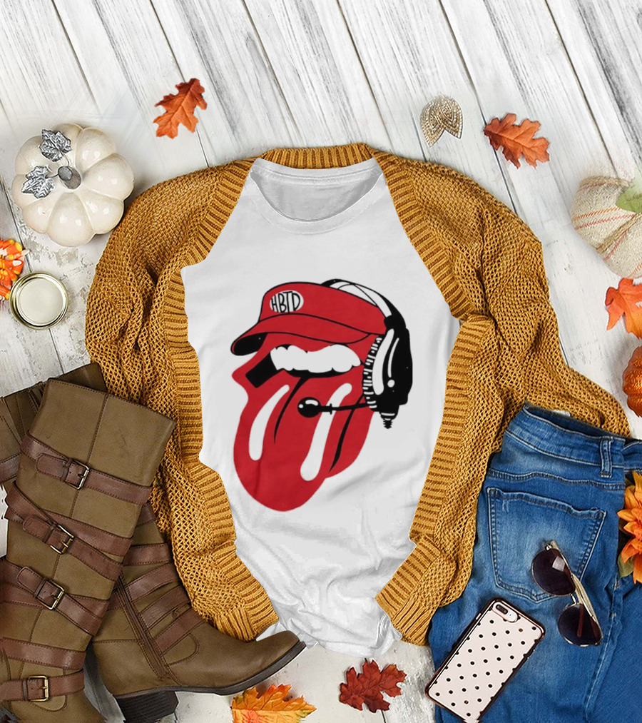 Red Hat Tongue Out Georgia Football Headset T-Shirt