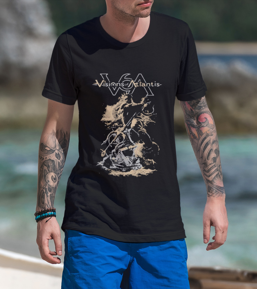 Visions Of Atlantis VSA Poseidon Mythical Ocean Scene T-Shirt