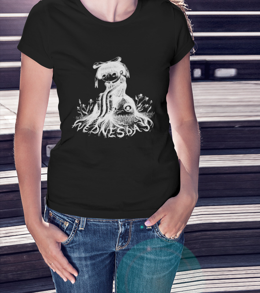 Wednesday Kamila Whimsical Adventure With Ghostly Friends T-Shirt