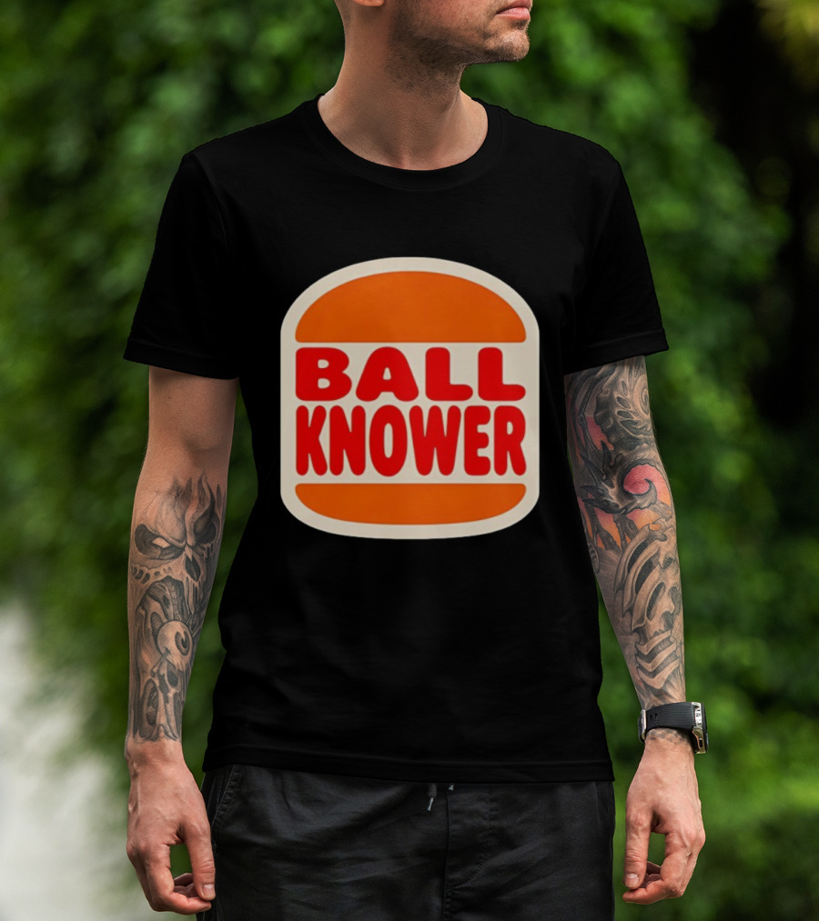 Ball Knower Parody Fast Food Logo T-Shirt