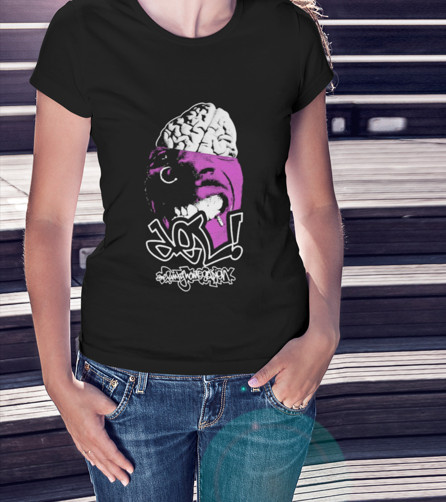 DEL Both Sides Of The Brain Face And Brain Graphic T-Shirt