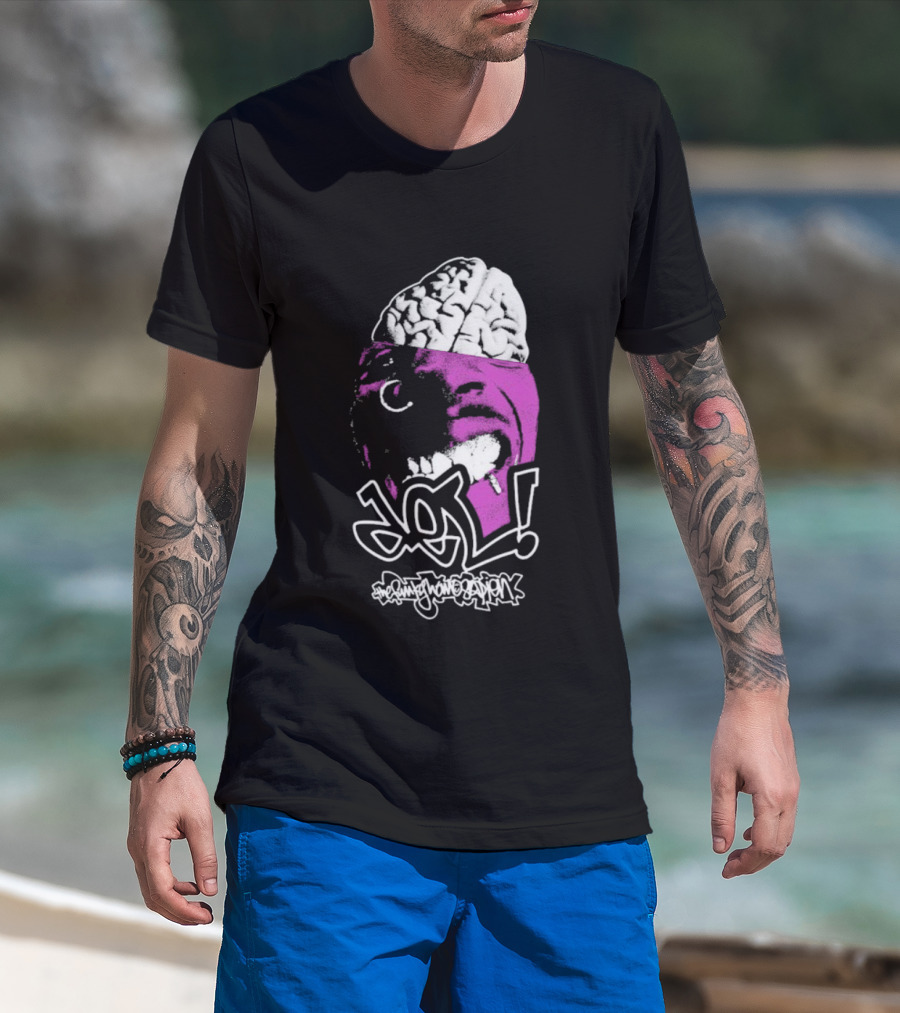 DEL Both Sides Of The Brain Face And Brain Graphic T-Shirt