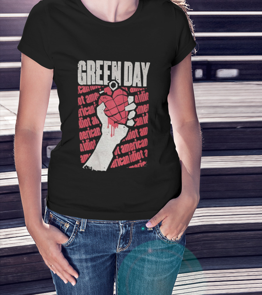 Green Day American Idiot Heart Hand Grenade T-Shirt