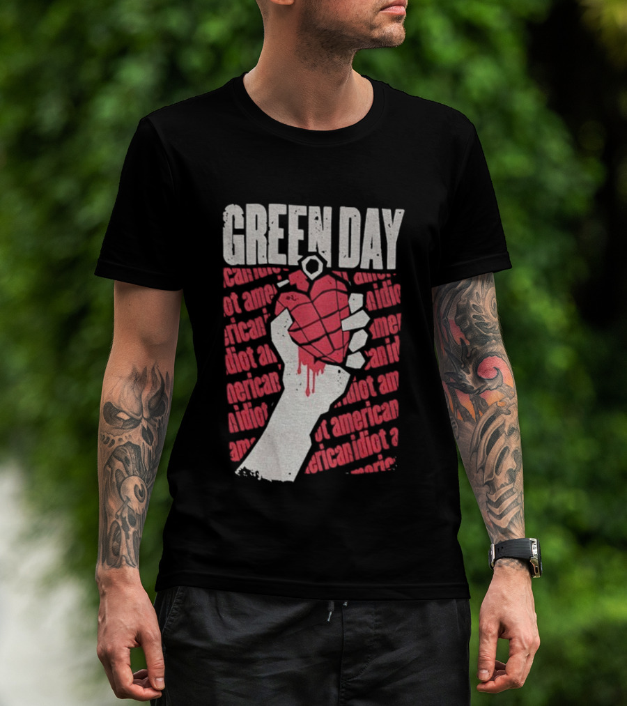 Green Day American Idiot Heart Hand Grenade T-Shirt