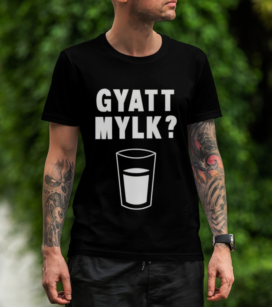 GYATT MYLK Question Mark Glass Of Milk T-Shirt