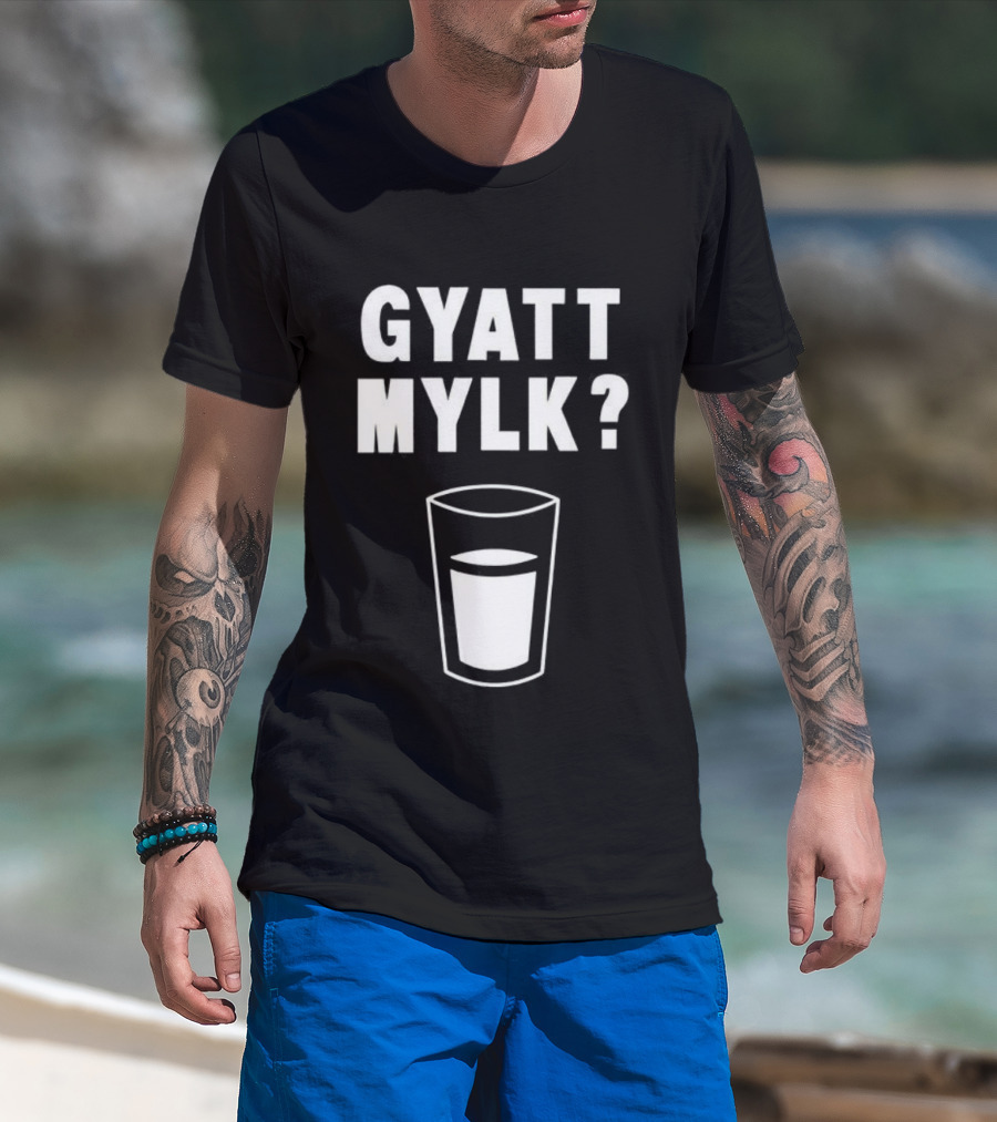 GYATT MYLK Question Mark Glass Of Milk T-Shirt