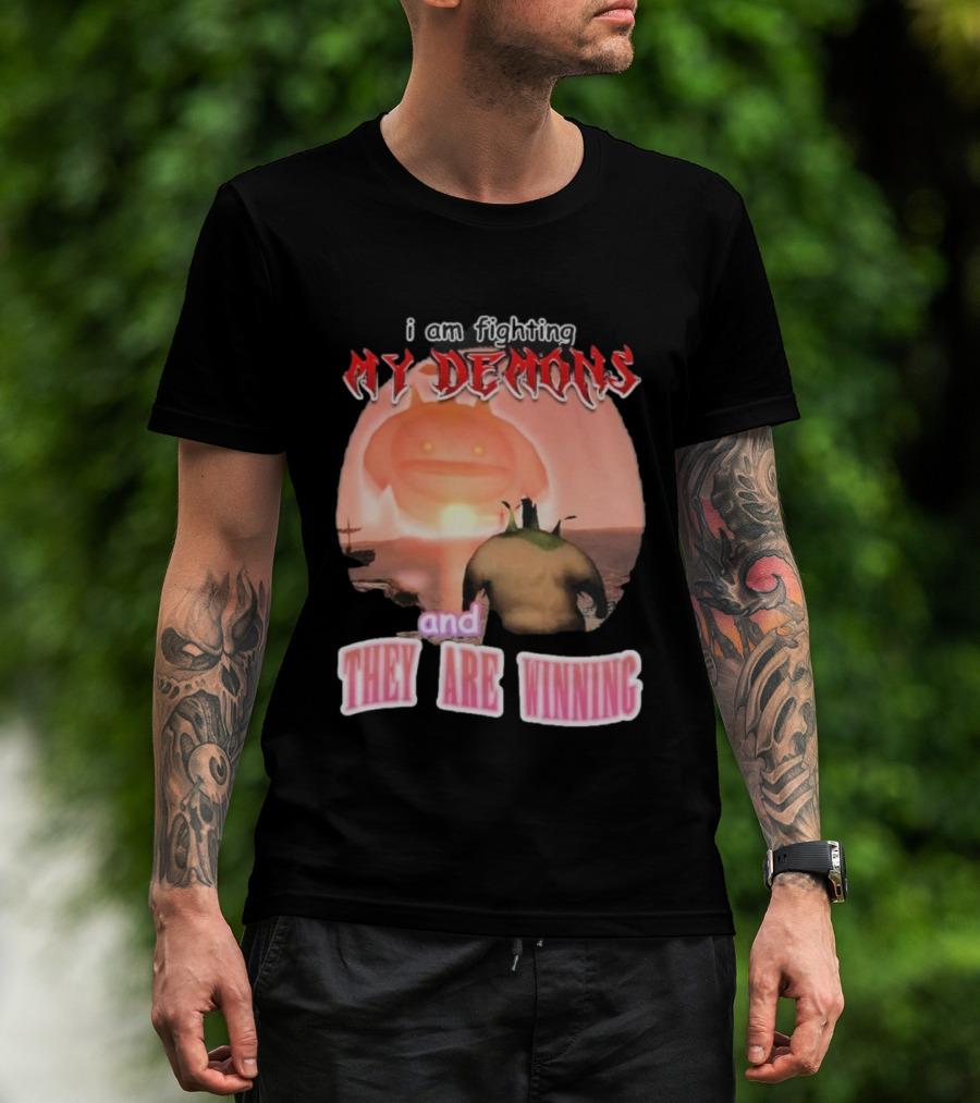 I Am Fighting My Demons And They Are Winning Goobie Iconic Meme T-Shirt