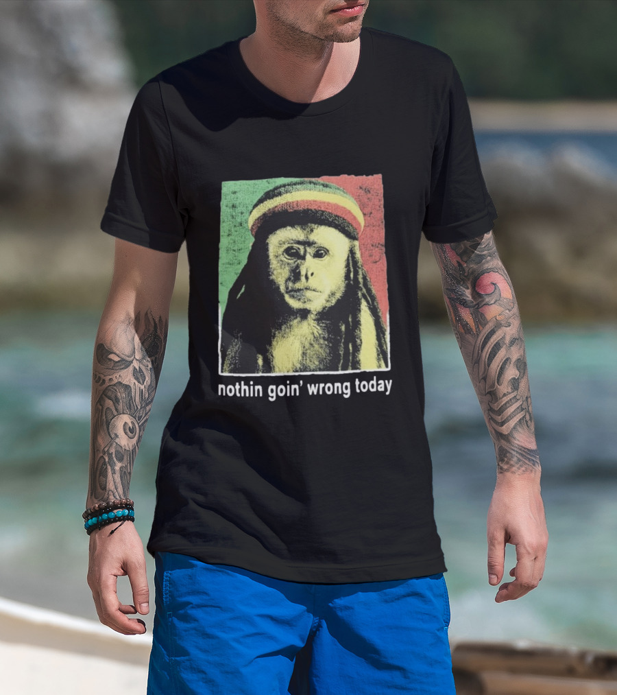 Jahmunkey Nothin Goin’ Wrong Today Rasta Monkey T-Shirt