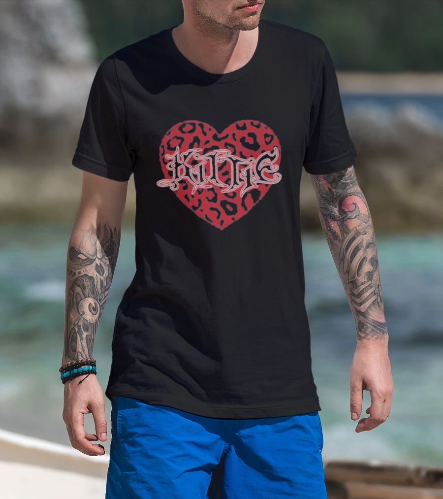 Kittie Leopard Heart Graphic T-Shirt