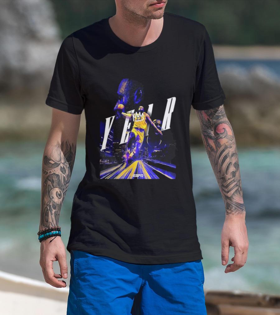 LeBron James Year 23 ESPN Los Angeles Lakers Dunk T-Shirt
