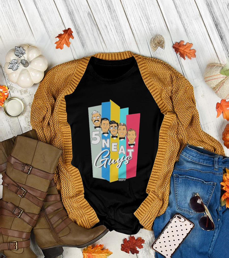 SCTV 5 Neat Guys Bow Tie Graphic Comedy Series T-Shirt