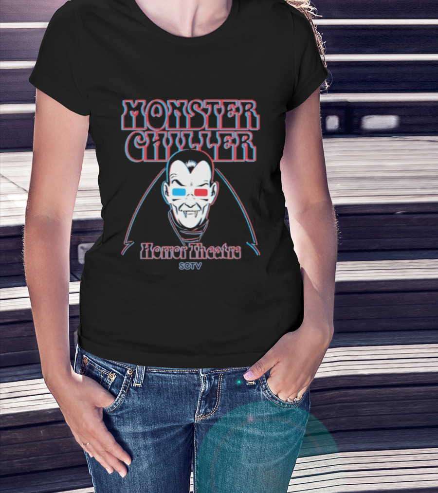 Monster Chiller Horror Theatre SCTV Count Floyd 3D Vampire T-Shirt