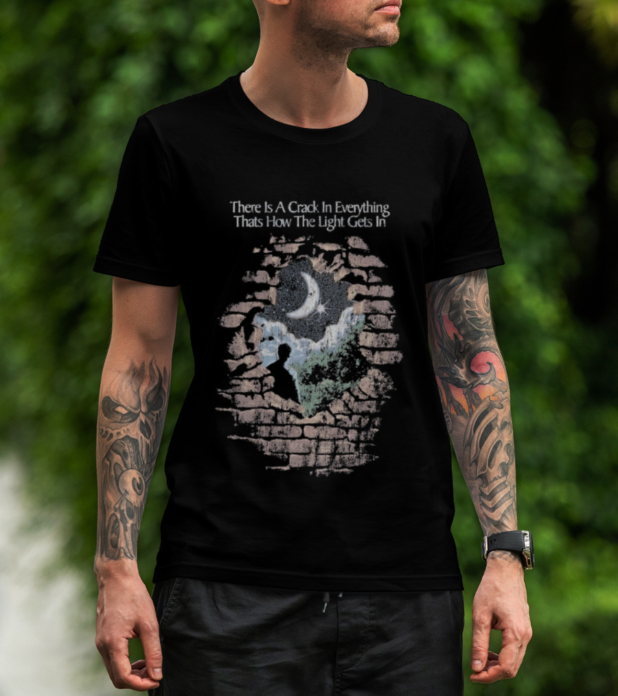 There Is A Crack In Everything That’s How The Light Gets In Wall Silhouette T-Shirt